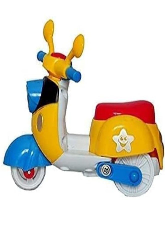 Manos Kids Toy Scooter, Colorful Push Along Vehicle with Star Design, Yellow and Blue Pack of 2 - Image 3